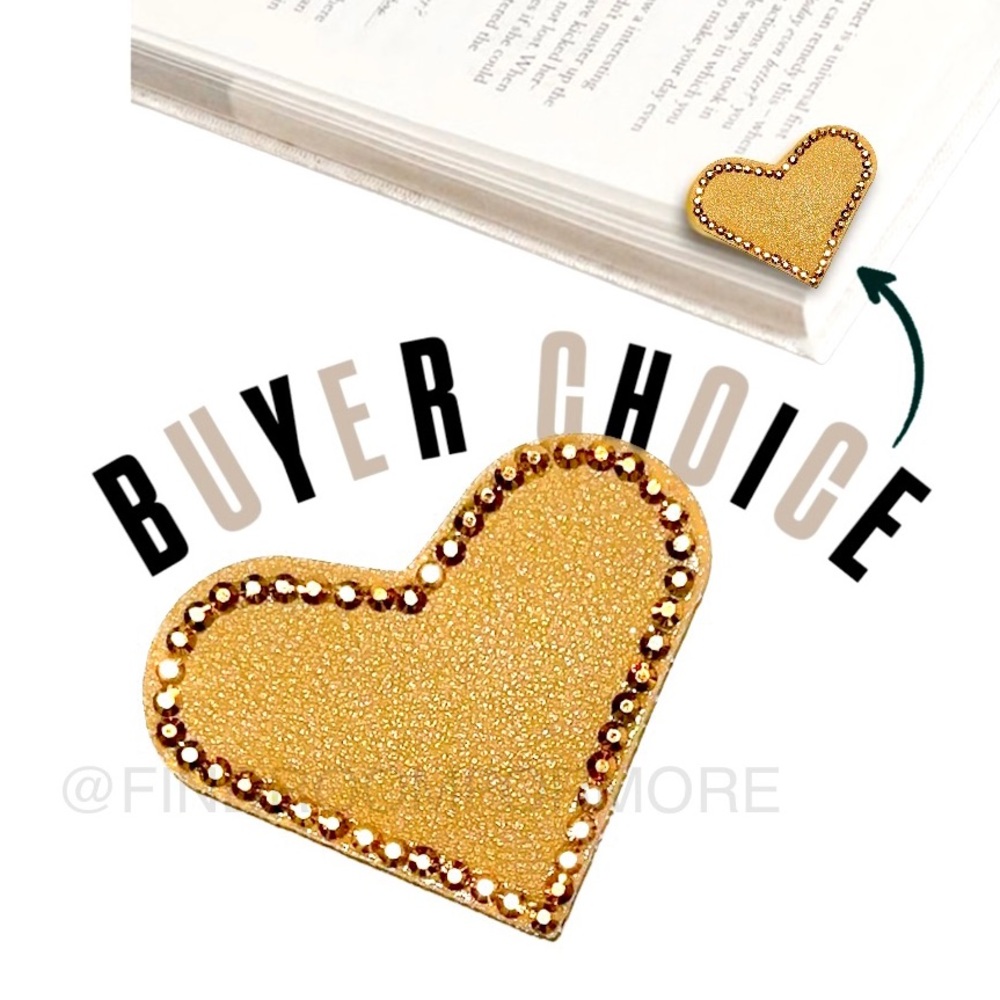 (1) Bedazzled Heart-Shaped Leather Page Holder